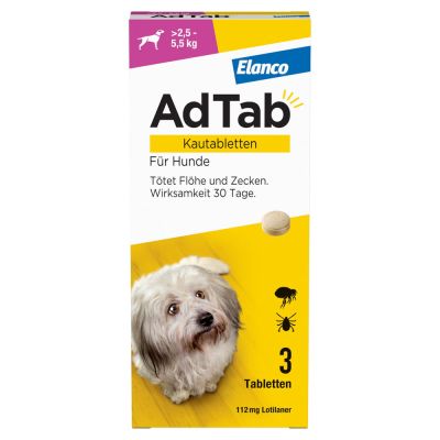ADTAB 112 mg Kautabletten für Hunde >2,5-5,5 kg
