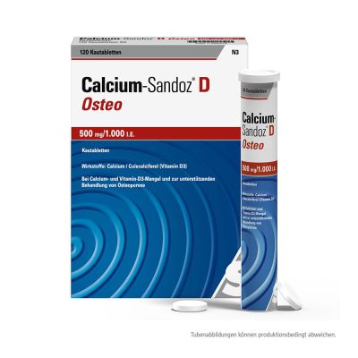 Calcium-Sandoz D Osteo 500 mg/1000 I.E. Kautabletten