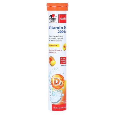 DOPPELHERZ Vitamin D3 2000 I.E. Brausetabletten