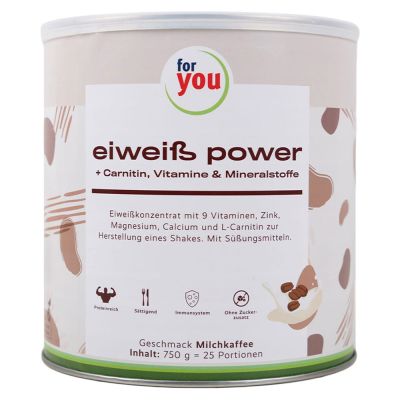 FOR YOU eiweiss power Milchkaffee Pulver