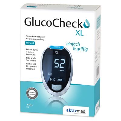GLUCO CHECK XL Blutzuckermessgerät Set mmol/l