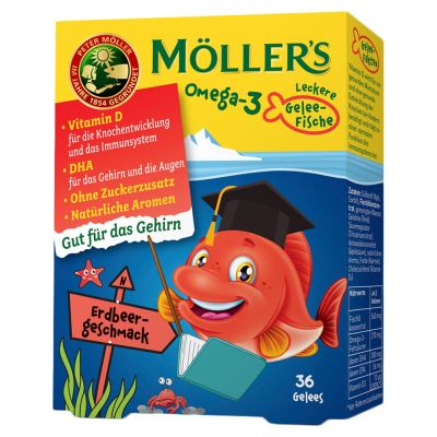 MÖLLER''S Omega-3 Gelee Fisch Erdbeere Kautabletten