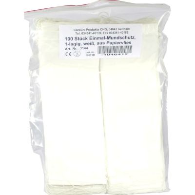 Mundschutz Papiervlies mit Gummiband (weiß)