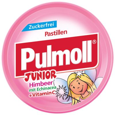 PULMOLL Junior Himbeer mit Echinacea ohne Zucker Bonbons