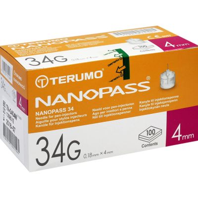TERUMO NANOPASS 34 Pen Kanüle 34 G 0,18x4 mm