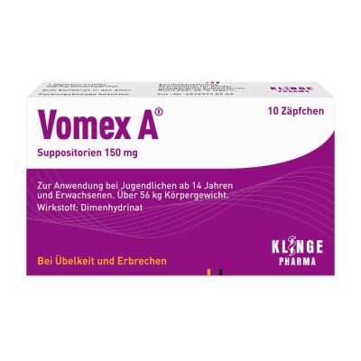 VOMEX A 150 mg Suppositorien bei Übelkeit und Erbrechen