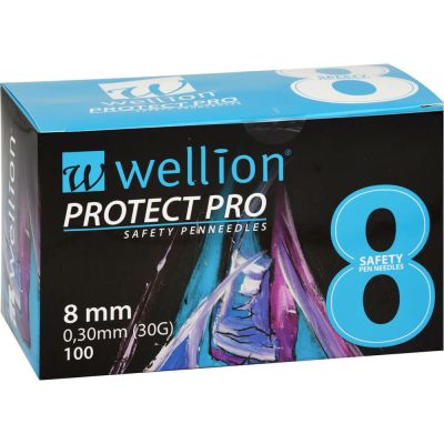 WELLION PROTECT PRO Safety Pen-Needles 30 G 8 mm