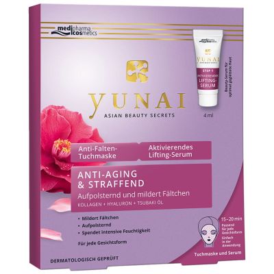 YUNAI ANTI-AGING & STRAFFEND Anti-Falten Tuchmaske & Aktivierendes Lifting-Serum