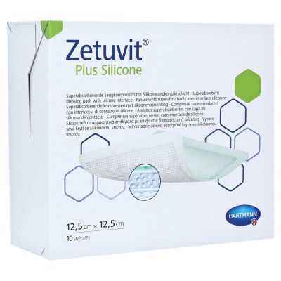 ZETUVIT Plus Silicone 12,5x12,5 cm steril