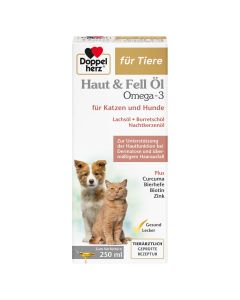 DOPPELHERZ für Tiere Haut&amp;Fell Öl f.Hunde/Katzen
