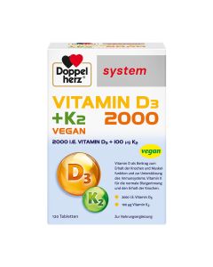 DOPPELHERZ Vitamin D3 2000+K2 system Tabletten-120 St