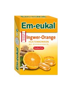 EM EUKAL Bonbons Ingwer Orange zuckerfrei Box
