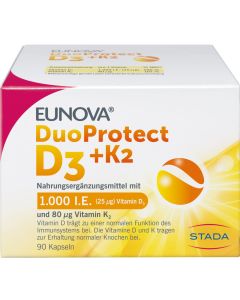 EUNOVA DuoProtect D3+K2 1000 I.E./80 myg Kapseln