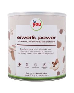 FOR YOU eiweiss power Milchkaffee Pulver