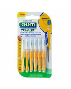 GUM TRAV-LER 1,3mm Tanne gelb Interdental+6Kappen