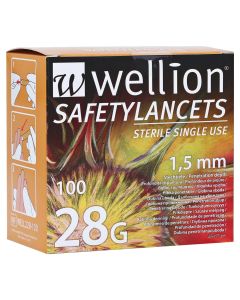 WELLION Safetylancets 28 G Sicherheitseinmallanz.-100 St