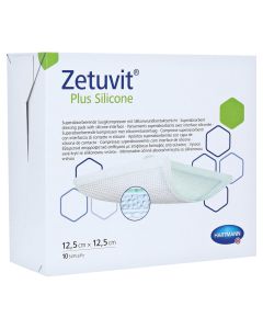 ZETUVIT Plus Silicone 12,5x12,5 cm steril