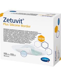 ZETUVIT Plus Silicone Border 17,5x17,5 cm steril