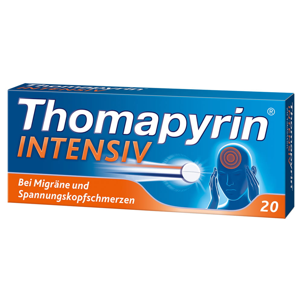 Thomapyrin Intensiv bei Migräne und Spannungskopfschmerzen 20 St Tabletten