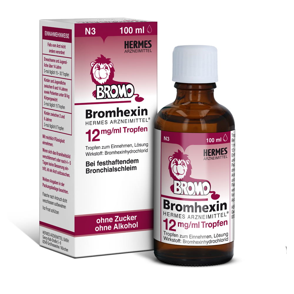BROMHEXIN Hermes Arzneimittel 12 mg/ml Tropfen 100 ml Tropfen zum Einnehmen